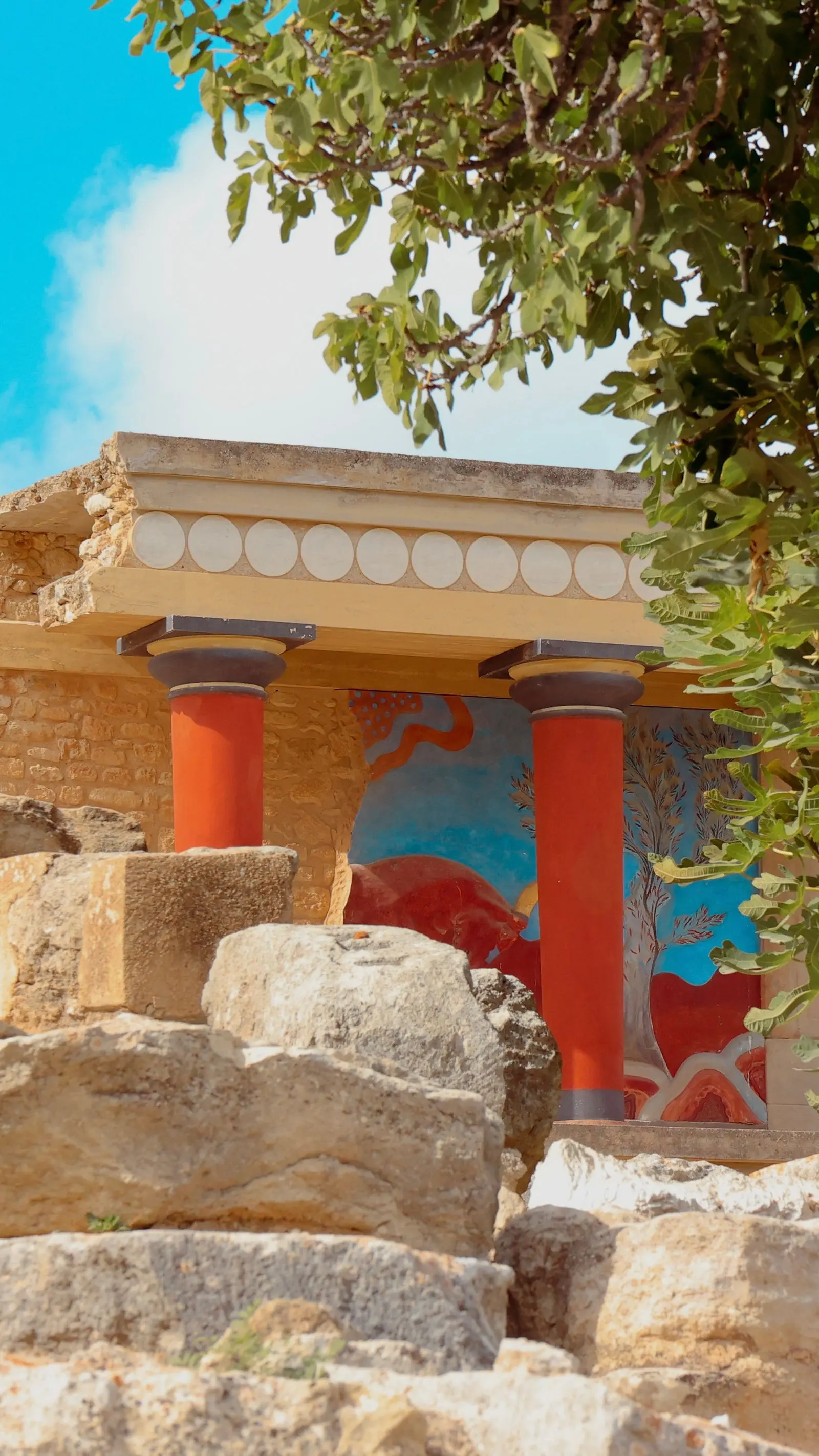 Columns at the Palace of Knossos