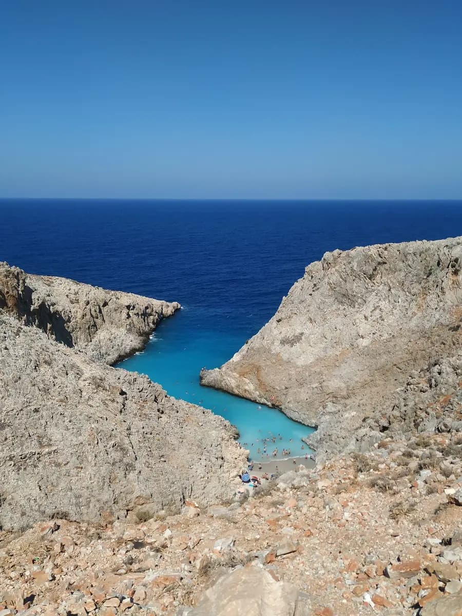 The narrow cove at Seitan Limania