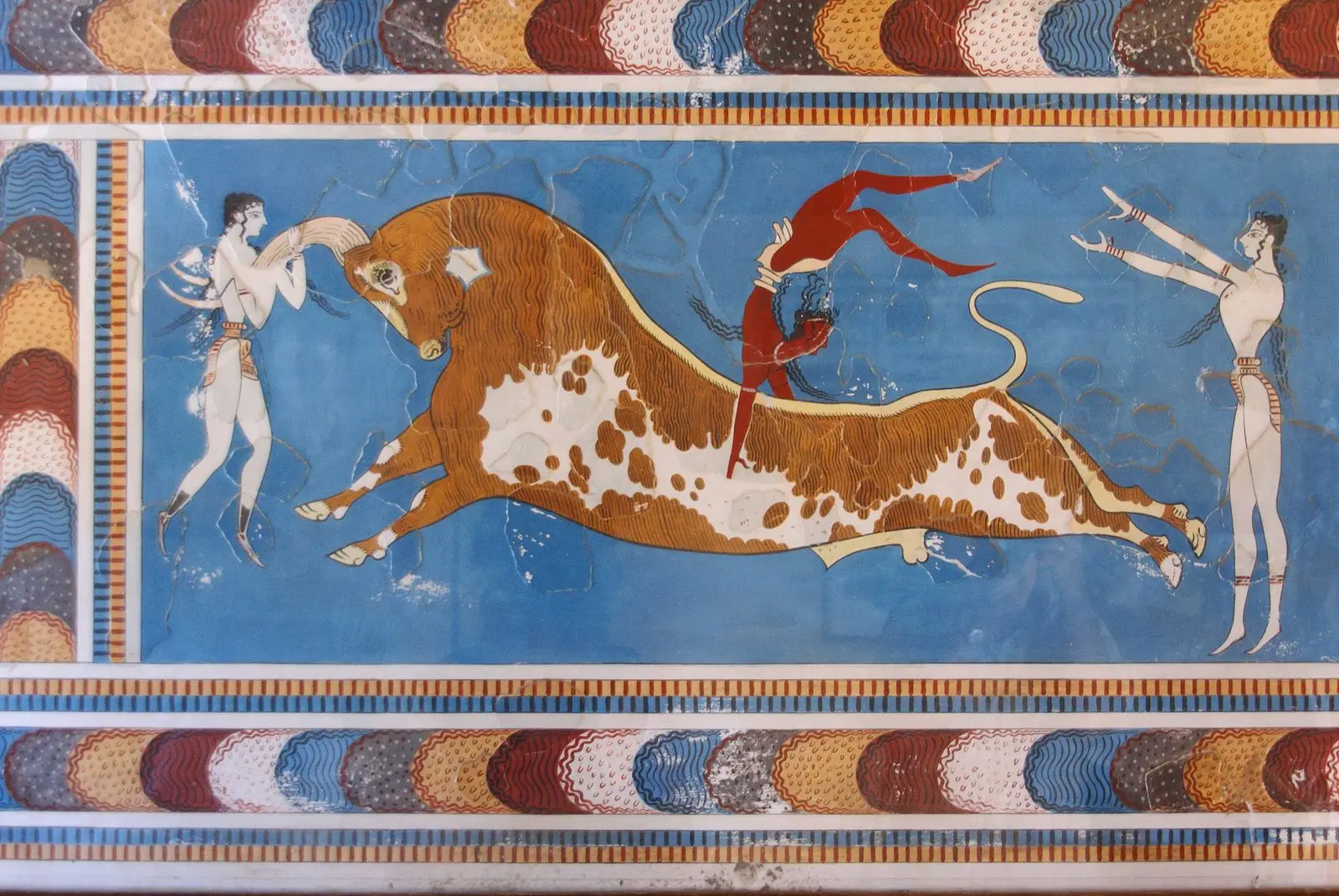 A bull-leaping fresco at Knossos