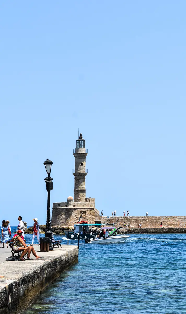 The Chania lighthouse and harbour