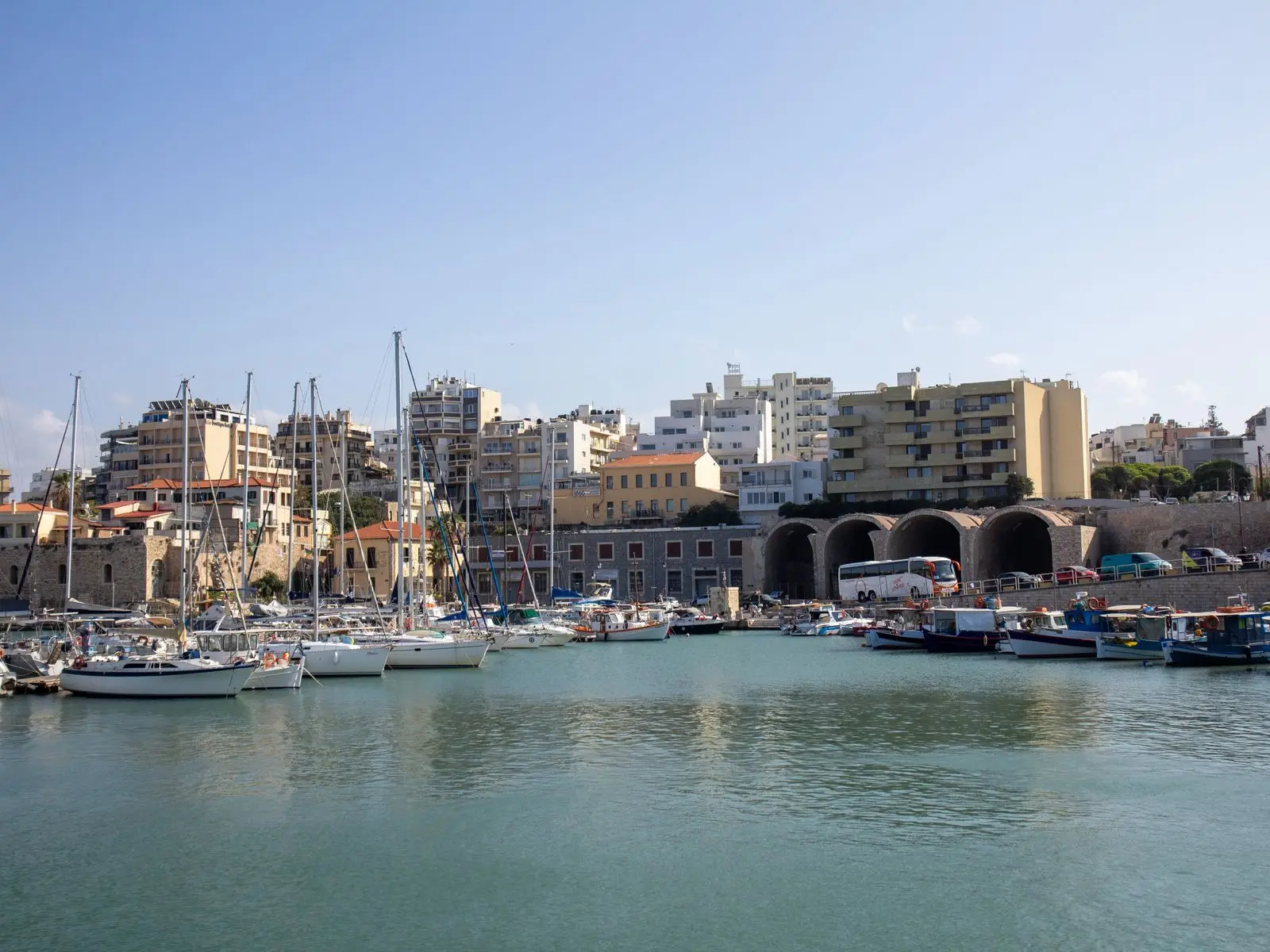 Yachts in the Heraklion marina