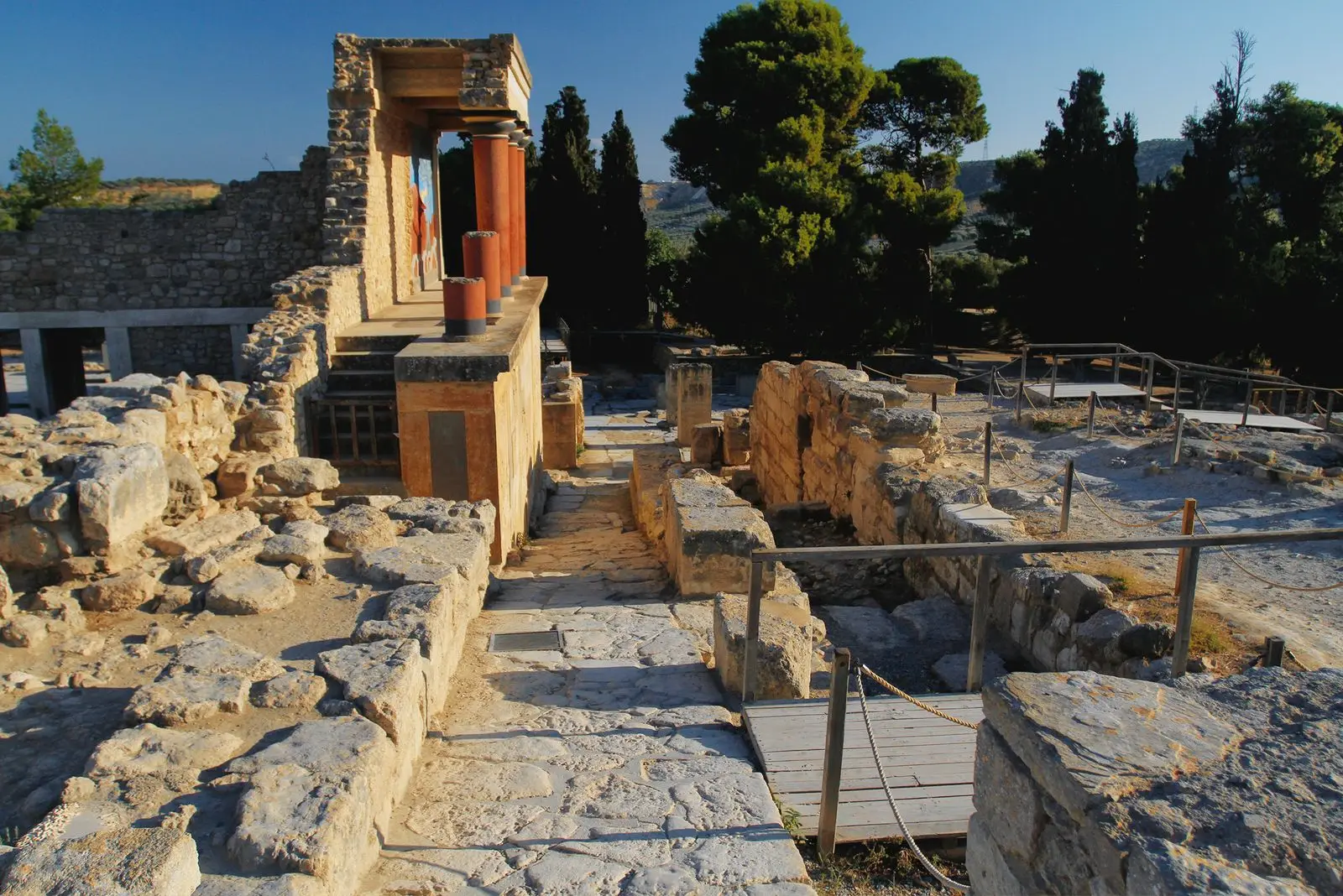 Stone ruins at the palace of Knossos