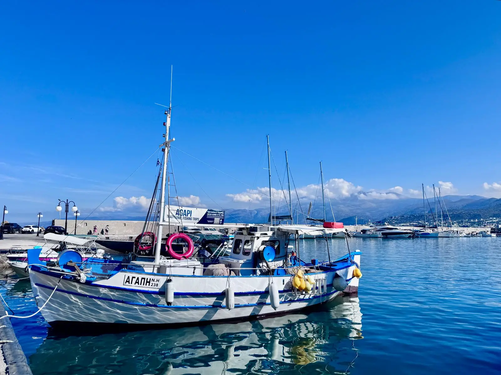 A fishing boat in Hersonissos harbour