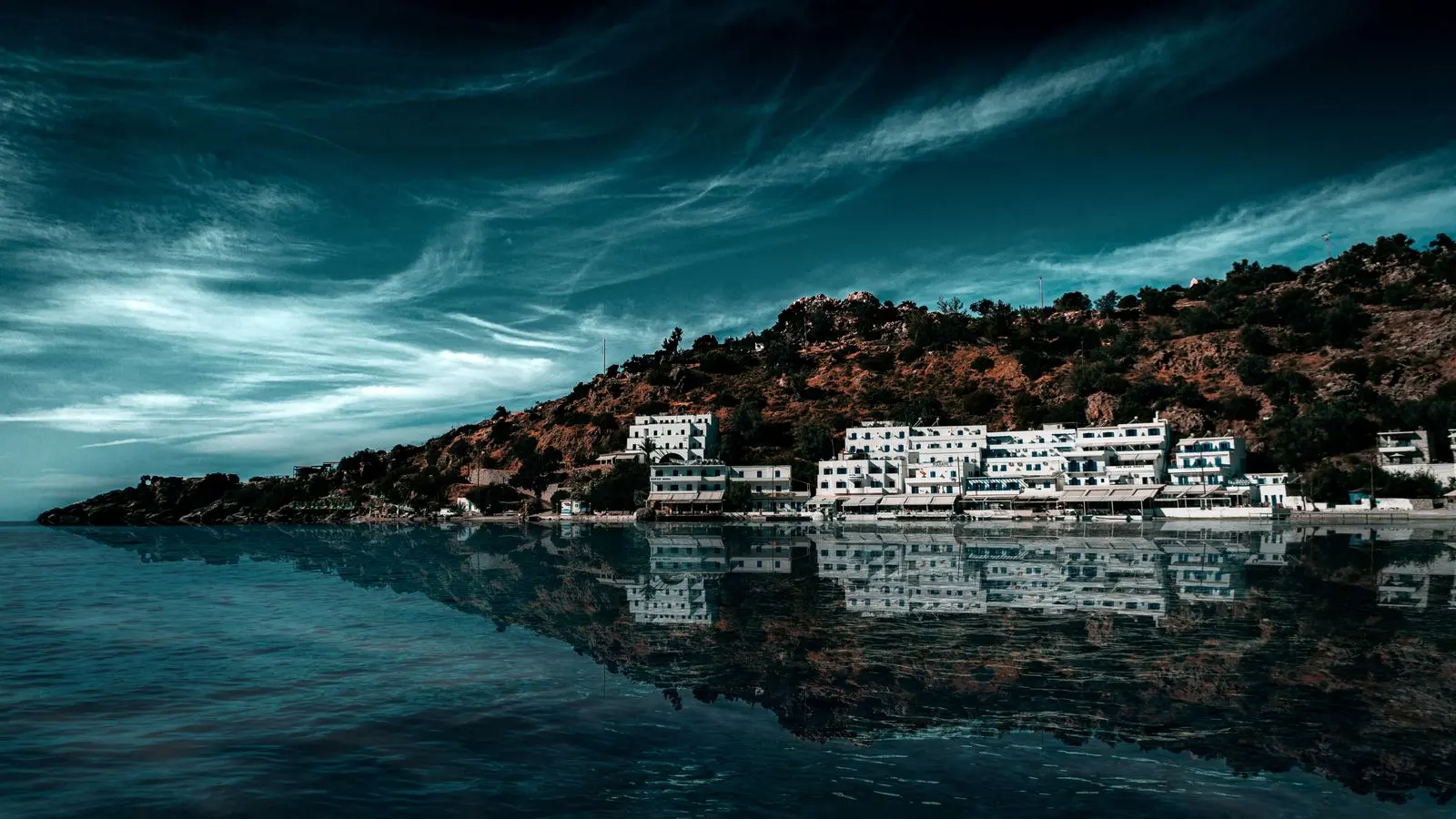White houses at Loutro on the Sfakia coast