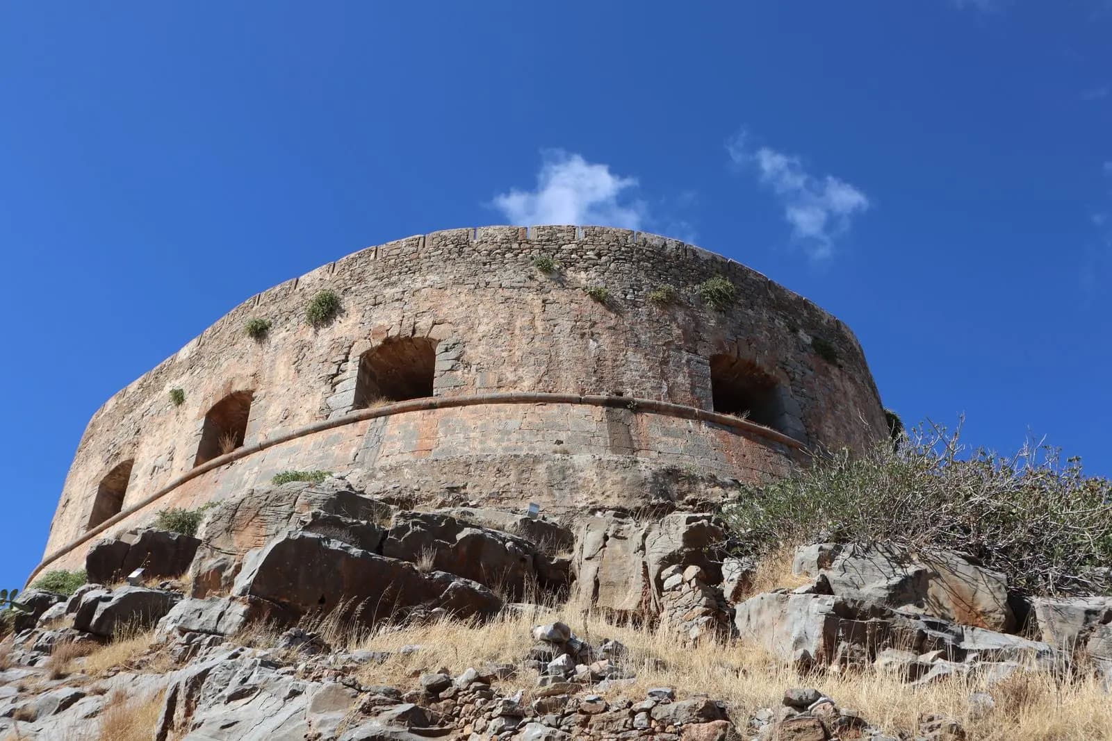 Spinalonga fortress above the gulf
