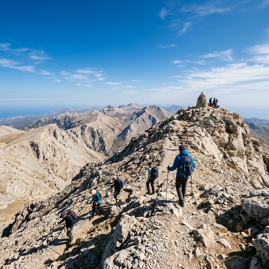Panoramic views of the White Mountains from Pachnes peak
